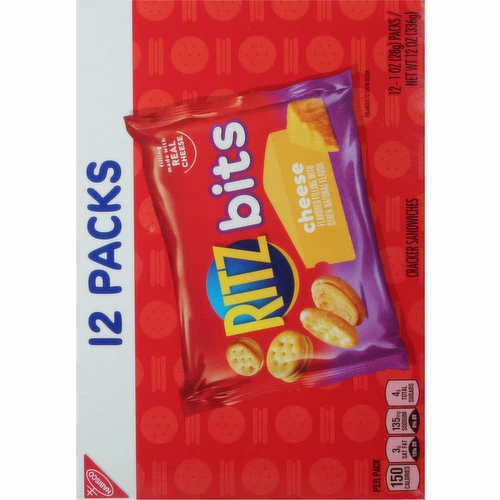 Ritz Cracker Sandwiches, Cheese, 12 Packs, 12 Each 1 Ritz Cracker Sandwiches, Cheese, 12 Packs, 12 Each
