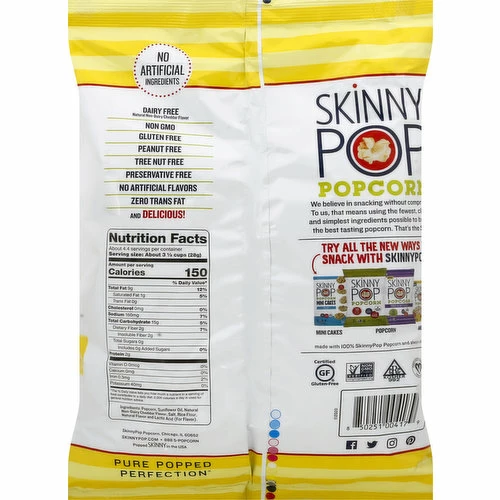 Skinny Pop Popcorn, White Cheddar, 4.4 Ounce 1 Skinny Pop Popcorn, White Cheddar, 4.4 Ounce