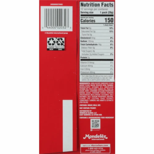 Ritz Cracker Sandwiches, Cheese, 12 Packs, 12 Each 3 Ritz Cracker Sandwiches, Cheese, 12 Packs, 12 Each - Image 3