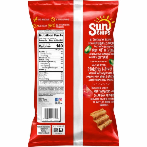 SunChips Whole Grain Snacks, Garden Salsa, 7 Ounce 1 SunChips Whole Grain Snacks, Garden Salsa, 7 Ounce