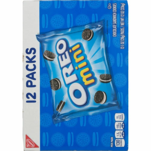 Oreo Sandwich Cookies, Chocolate, Mini, 12 Packs, 12 Each 1 Oreo Sandwich Cookies, Chocolate, Mini, 12 Packs, 12 Each