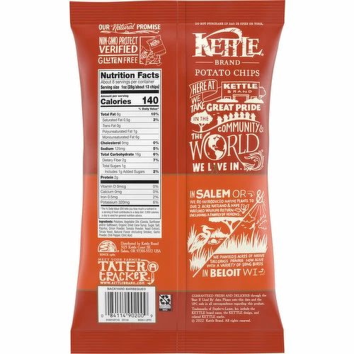 Kettle Brand Potato Chips, Backyard Barbeque, 7.5 Ounce 1 Kettle Brand Potato Chips, Backyard Barbeque, 7.5 Ounce