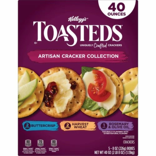 Toasted Crackers, Variety Pack, 40 Ounce 1 Toasted Crackers, Variety Pack, 40 Ounce