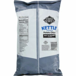 First Street Potato Chips, Salt & Pepper Flavored, Kettle Cooked, 12 Ounce