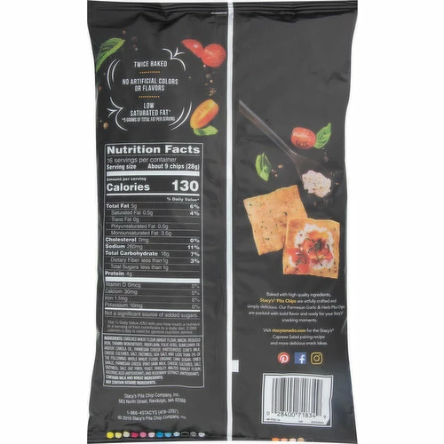 Stacy's Pita Chips, Parmesan Garlic & Herb, Baked, Sharing Size, 16 Ounce -Snack Haven Shop 7223f74b 6561 4282 848a 5fd47afbfeb1