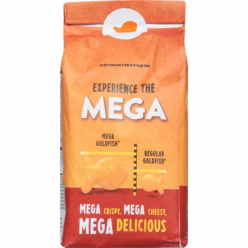 Goldfish Snack Crackers, Baked, Sharp Cheddar, Big & Crispy, Mega Bites, 5.9 Ounce 1 Goldfish Snack Crackers, Baked, Sharp Cheddar, Big & Crispy, Mega Bites, 5.9 Ounce