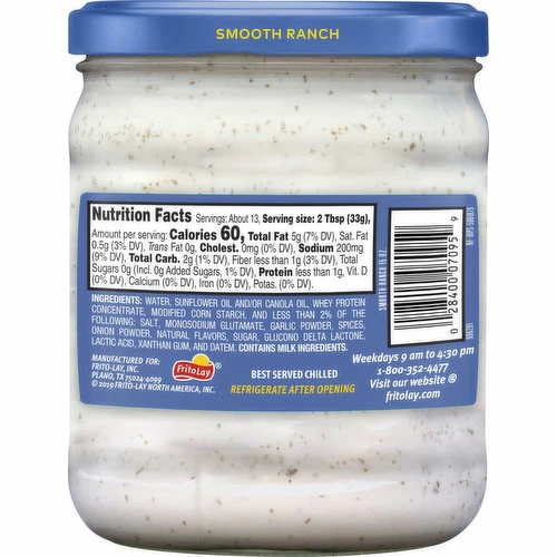 Lay's Dip, Smooth Ranch, 15 Ounce 1 Lay's Dip, Smooth Ranch, 15 Ounce