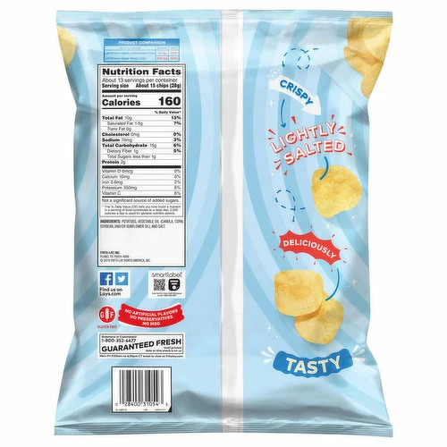 Lay's Potato Chips, Lightly Salted, Classic, Party Size, 12.5 Ounce 1 Lay's Potato Chips, Lightly Salted, Classic, Party Size, 12.5 Ounce