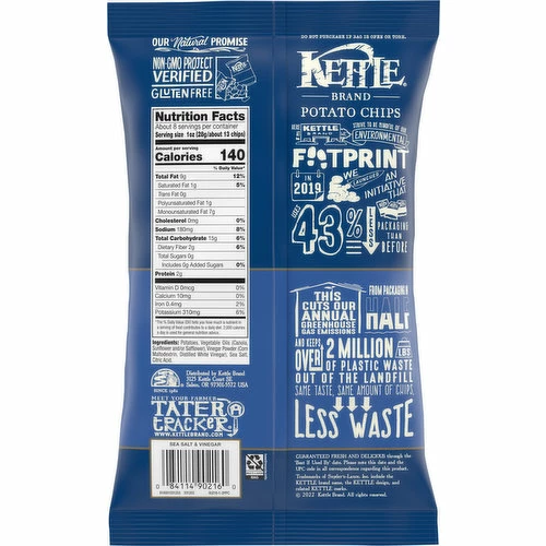 Kettle Brand Potato Chips, Sea Salt & Vinegar, 7.5 Ounce 1 Kettle Brand Potato Chips, Sea Salt & Vinegar, 7.5 Ounce