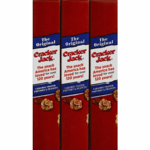 Cracker Jack Popcorn & Peanuts, Caramel Coated, The Original, 3 Each 1 Cracker Jack Popcorn & Peanuts, Caramel Coated, The Original, 3 Each