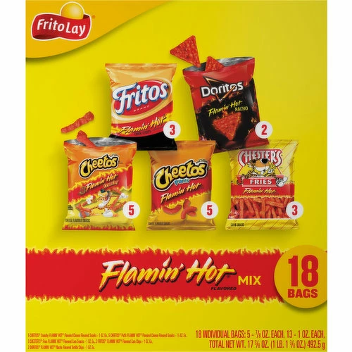 Frito Lay Snack Mix, Flamin' Hot Flavored, 18 Each 1 Frito Lay Snack Mix, Flamin' Hot Flavored, 18 Each