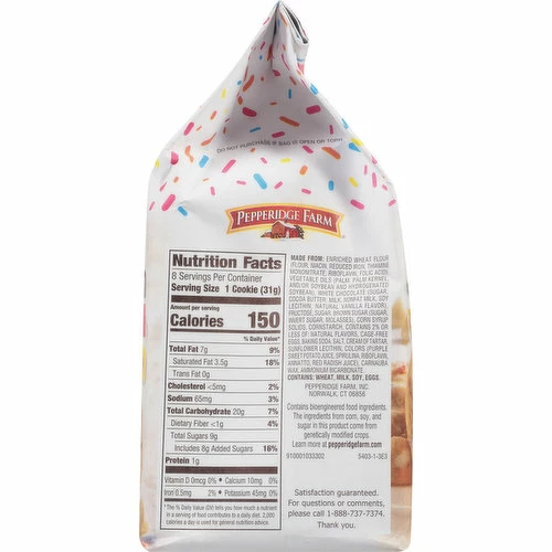 Pepperidge Farm Cookies, Birthday Cake, Soft Baked, Charleston, 8 Each 3 Pepperidge Farm Cookies, Birthday Cake, Soft Baked, Charleston, 8 Each - Image 3