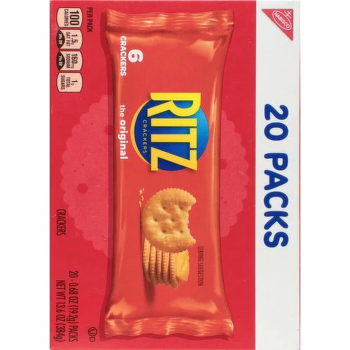 Ritz Crackers, The Original, 20 Pack, 20 Each 1 Ritz Crackers, The Original, 20 Pack, 20 Each