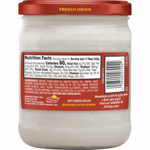 Lay's Dip, French Onion, 15 Ounce 1 Lay's Dip, French Onion, 15 Ounce