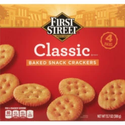 First Street Snack Crackers, Baked, Classic, 4 Packs, 13.7 Ounce
