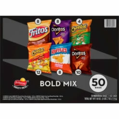 Frito Lay Bold Mix, Chili Cheese Spicy Sweet Chili Cheddar Jalapeno Flamin Hot Cheddar & Sour Cream Spicy Nacho, Variety Packs, 50 Ounce