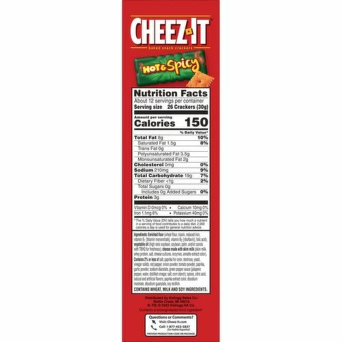 Cheez-It Cheese Crackers, Hot And Spicy, 12.4 Ounce 3 Cheez-It Cheese Crackers, Hot And Spicy, 12.4 Ounce - Image 3