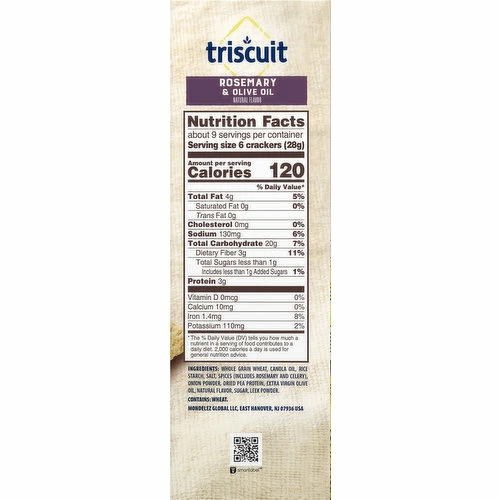 Triscuit Crackers, Rosemary & Olive Oil, 8.5 Ounce 3 Triscuit Crackers, Rosemary & Olive Oil, 8.5 Ounce - Image 3